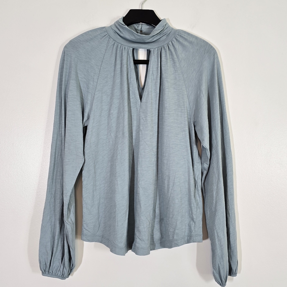 Nation Los Angeles Rosalie Blouse Top Small in Sea Moss - Picture 5 of 13